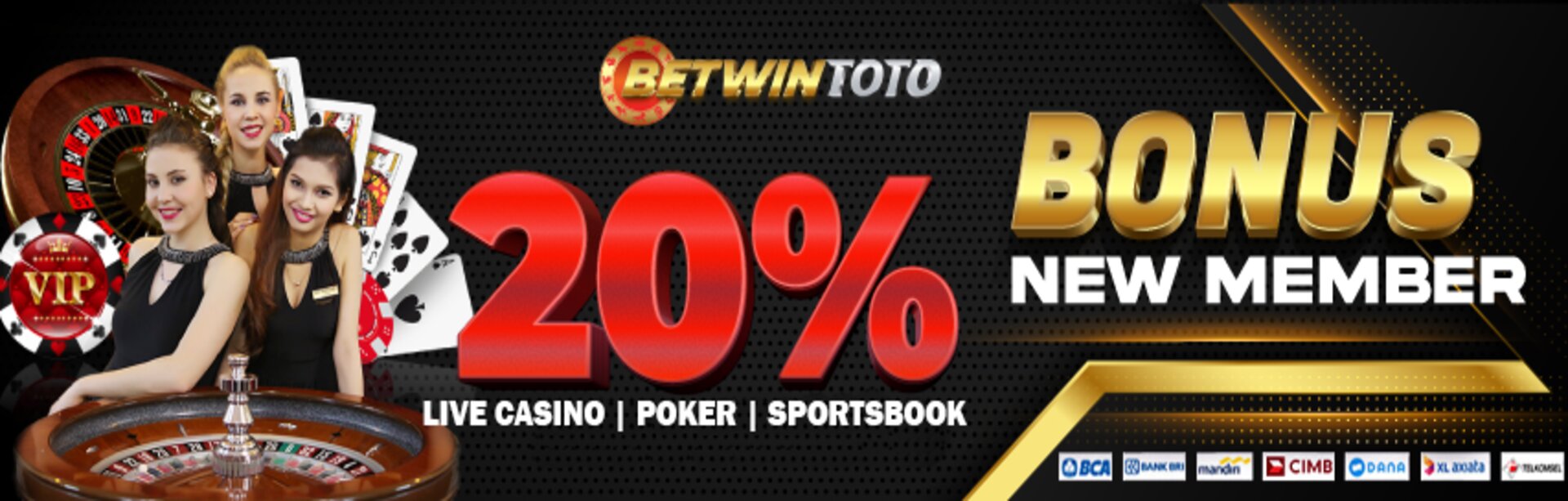 WELCOME BONUS NEW MEMBER 20% (Live Casino, Sportbook, Poker)